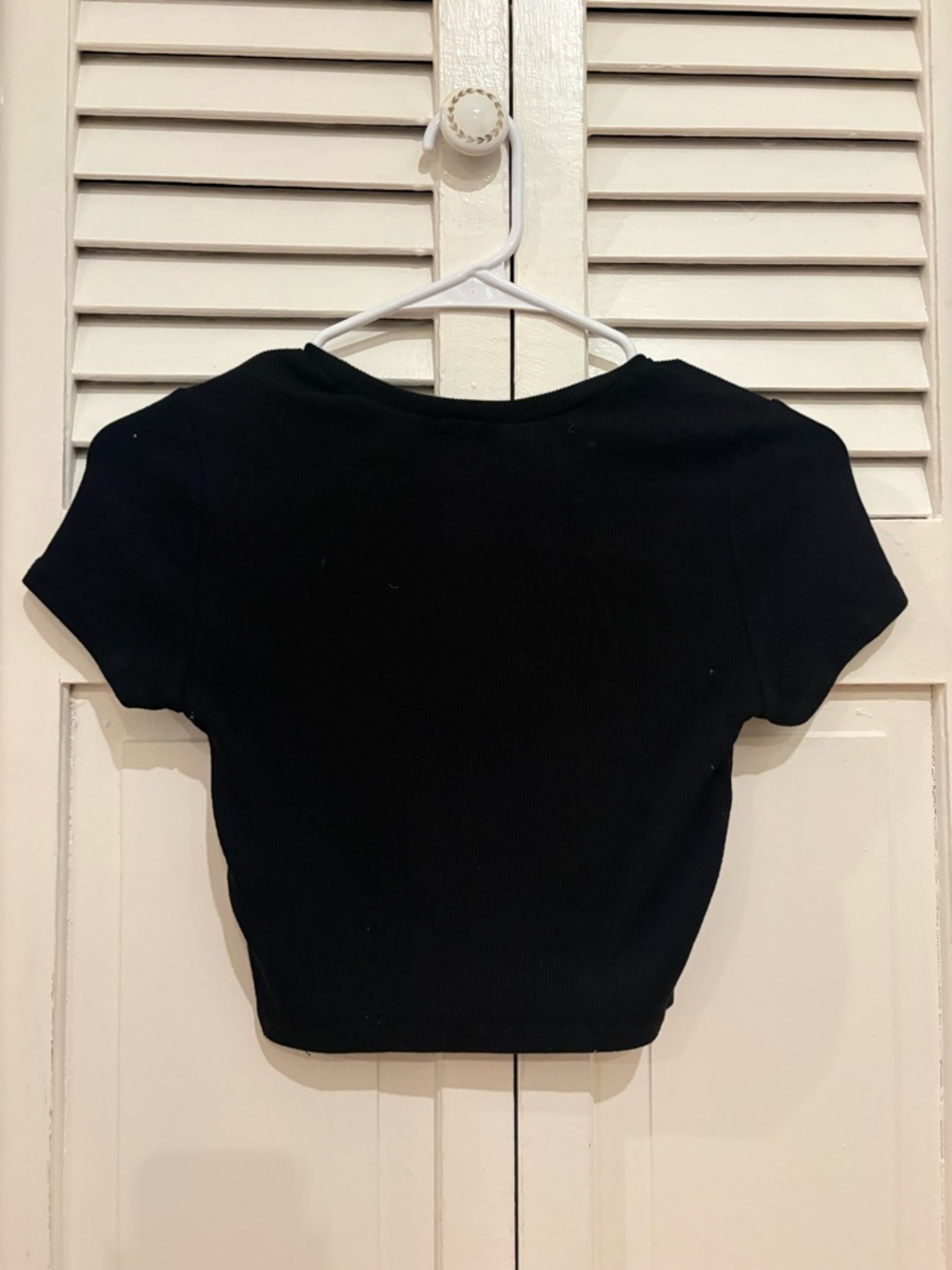 Garage Black Ribbed Cropped Tee - Picture 3 of 3